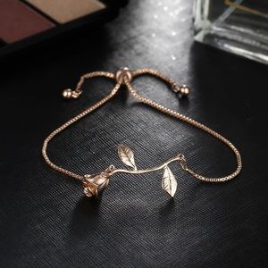 Rose gold color rose bracelet